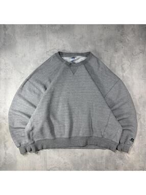 Y2K Grey Russell Athletic Boxy Skater Crewneck Sweater